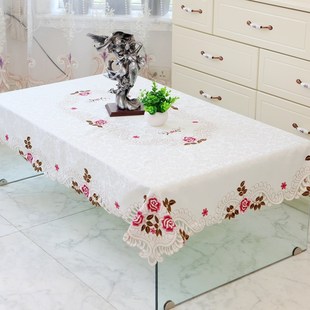 桌布布藝歐式 長方形家用茶餐布幾視柜臺(tái)布蕾絲桌旗電桌布椅套套裝