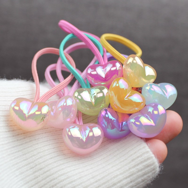 韩版果冻彩色发绳发饰橡皮筋不伤发宝宝小号儿童头绳发圈10根新款