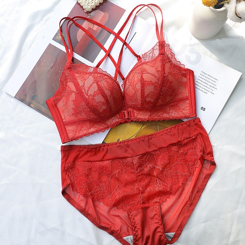 本命年内衣套装女新款爆款新娘结婚红色胸罩小胸聚拢前扣美背文胸,女士内衣/男士内衣/家居服,文胸,淘宝优惠券,粉丝福利购,淘宝优惠卷