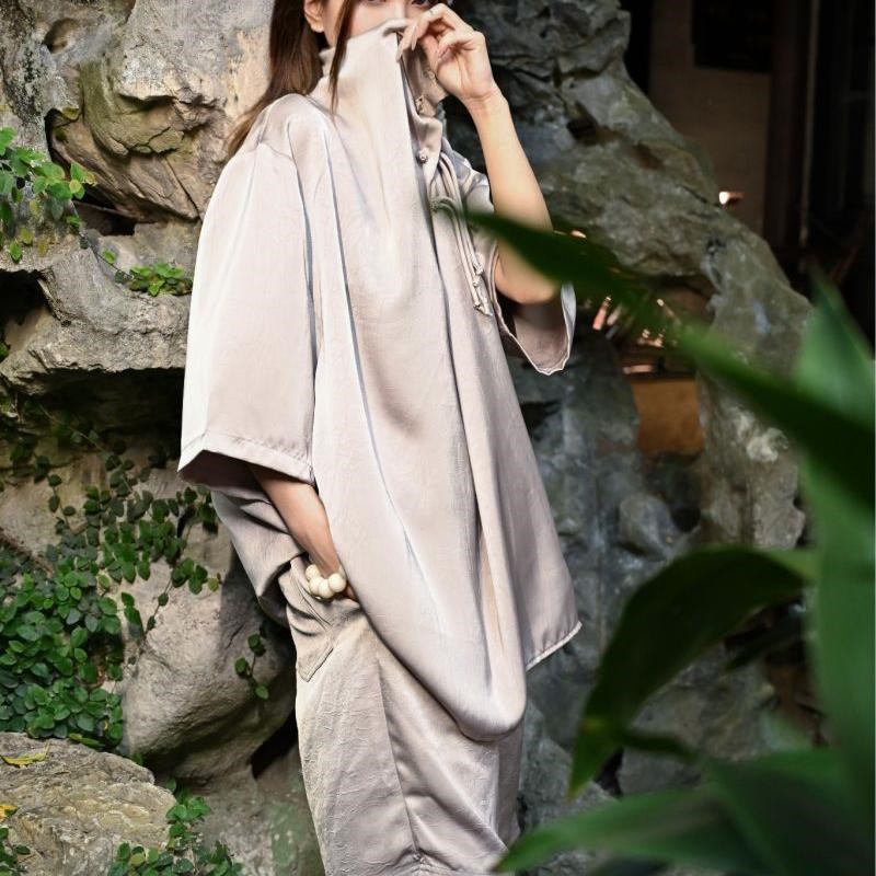 神识麒骥*中有山河影 荡领三扣新中式廓形解构/三色衬衫 三省六部