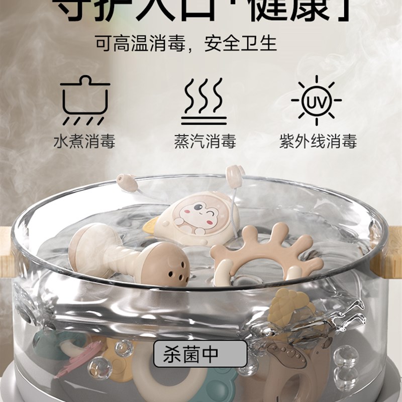 新生儿满月礼物手摇铃礼盒婴儿0-1岁3个月磨牙胶咀嚼安抚宝宝玩具
