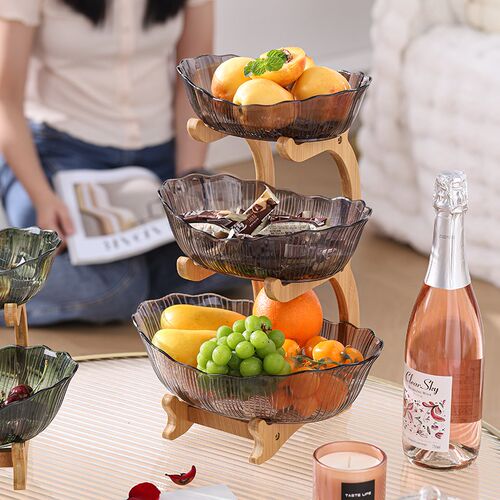 亚克力水果盘客厅家n用茶几2024新款多层零食盘高颜值干果盘收纳