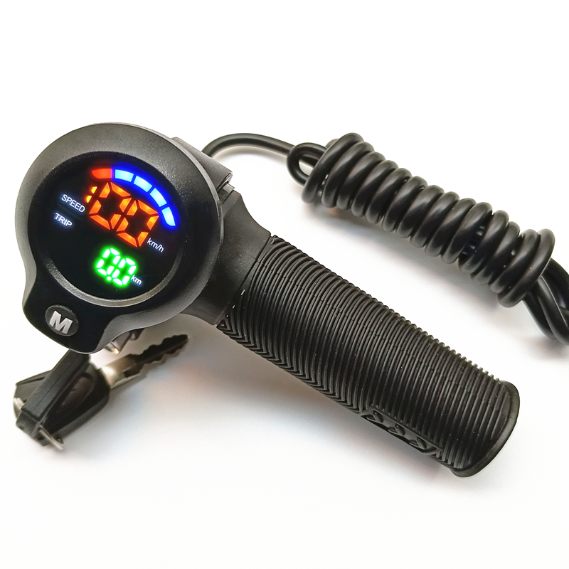 正步折叠车数字电量带锁转把48V锂电车仪表屏显速度里程电量把手