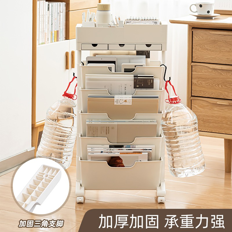 可移动书架置物架办公室收纳神器学生宿舍收纳架简易收纳柜小推车