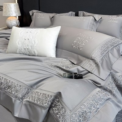 高级感A类200支长绒棉纯棉四件套100%全棉被套床单酒店风床上用品