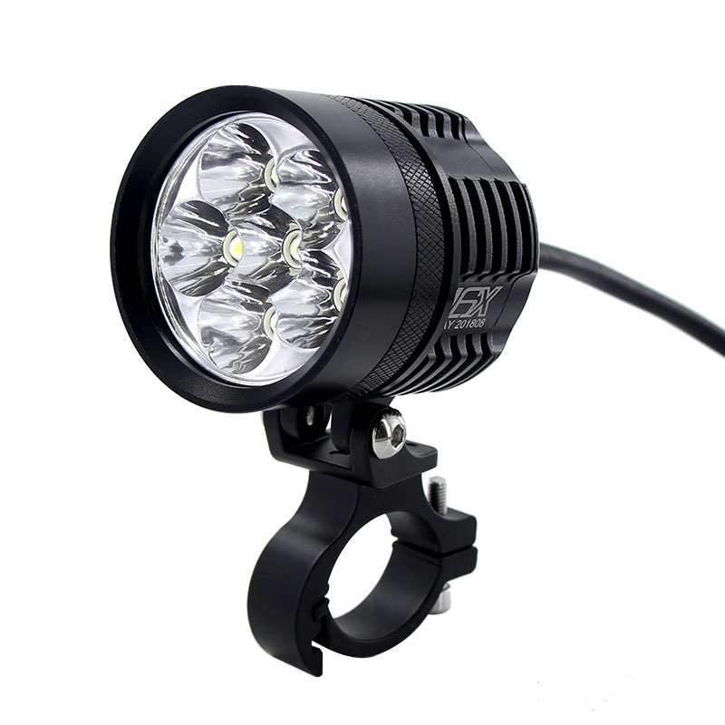 L6X射灯摩托车LED改装超亮大灯防水强光开道铺路灯带开关爆闪外置