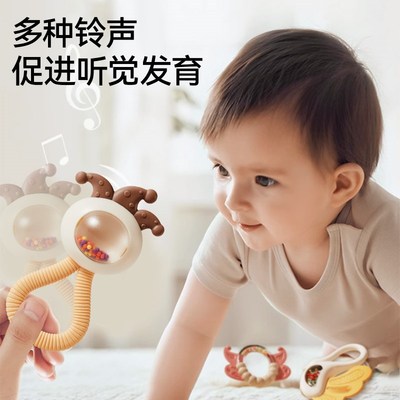 新生婴儿礼物满月女孩初生见面实用型百天玩具手摇铃宝宝新年礼盒