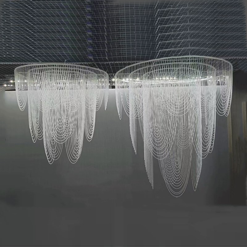 新品压克力水晶珠帘吊灯婚庆酒店宴会厅繁花盛开吊顶珠链舞台布置