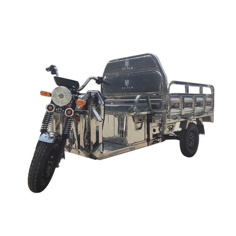 加厚不锈钢电动三轮车农用拉货车载重王爬坡大功率可拉海鲜可定制
