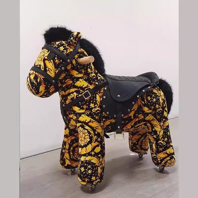 法式滑行木马坐凳可自由骑行儿童小马椅子生日玩具礼物家居装饰