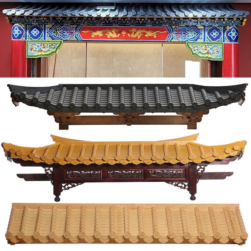 中式彷古实木屋檐古建门头牌坊翘角装饰字牌匾专T业火锅店招牌定