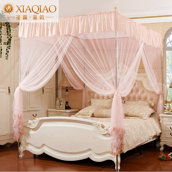 新款落地蚊帐家用公主风1.5m1.2三开门2米加密加厚纱1.8m床防纹账