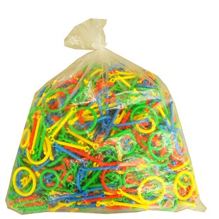 幼儿园桌面玩具拼插积木聪明棒 几何拼搭 几何扣环积木5斤装