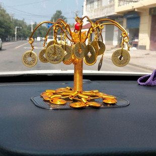 铜丝发财树摆件编织车载龙铁丝摇钱树制作工艺品串珠店铺铝丝手工