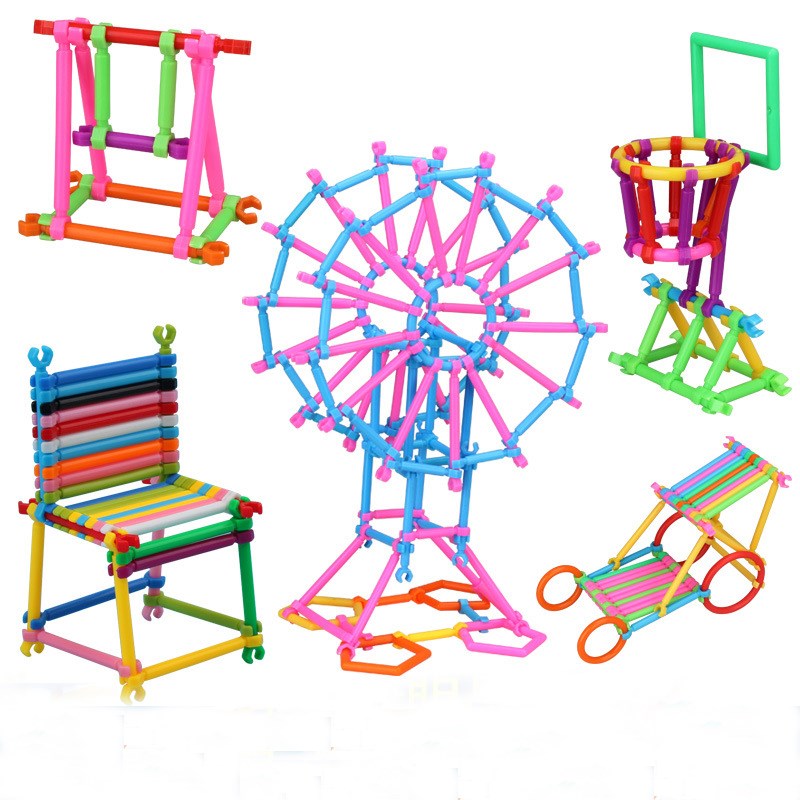 聪明棒塑料拼插积木大班中班小班教具diy男孩女孩益智玩具3-4-6岁