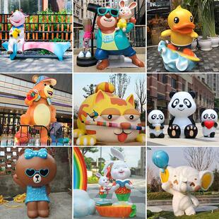 不锈钢雕塑定制玻璃钢卡通店铺门头彷铜人物雕塑户外大型地标景观