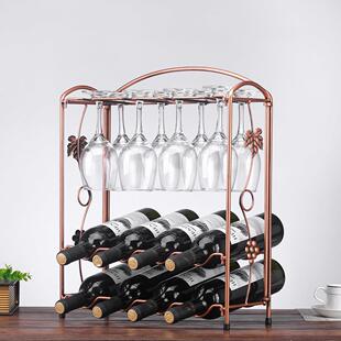 欧式铁艺红酒架创意酒杯架多瓶装葡萄酒架酒瓶架酒柜工艺品摆件