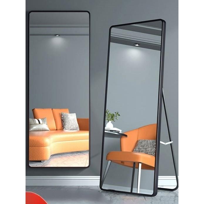 轻奢镜子全身镜穿衣镜家用卧室圆角落地镜女生宿舍壁挂立式试衣镜
