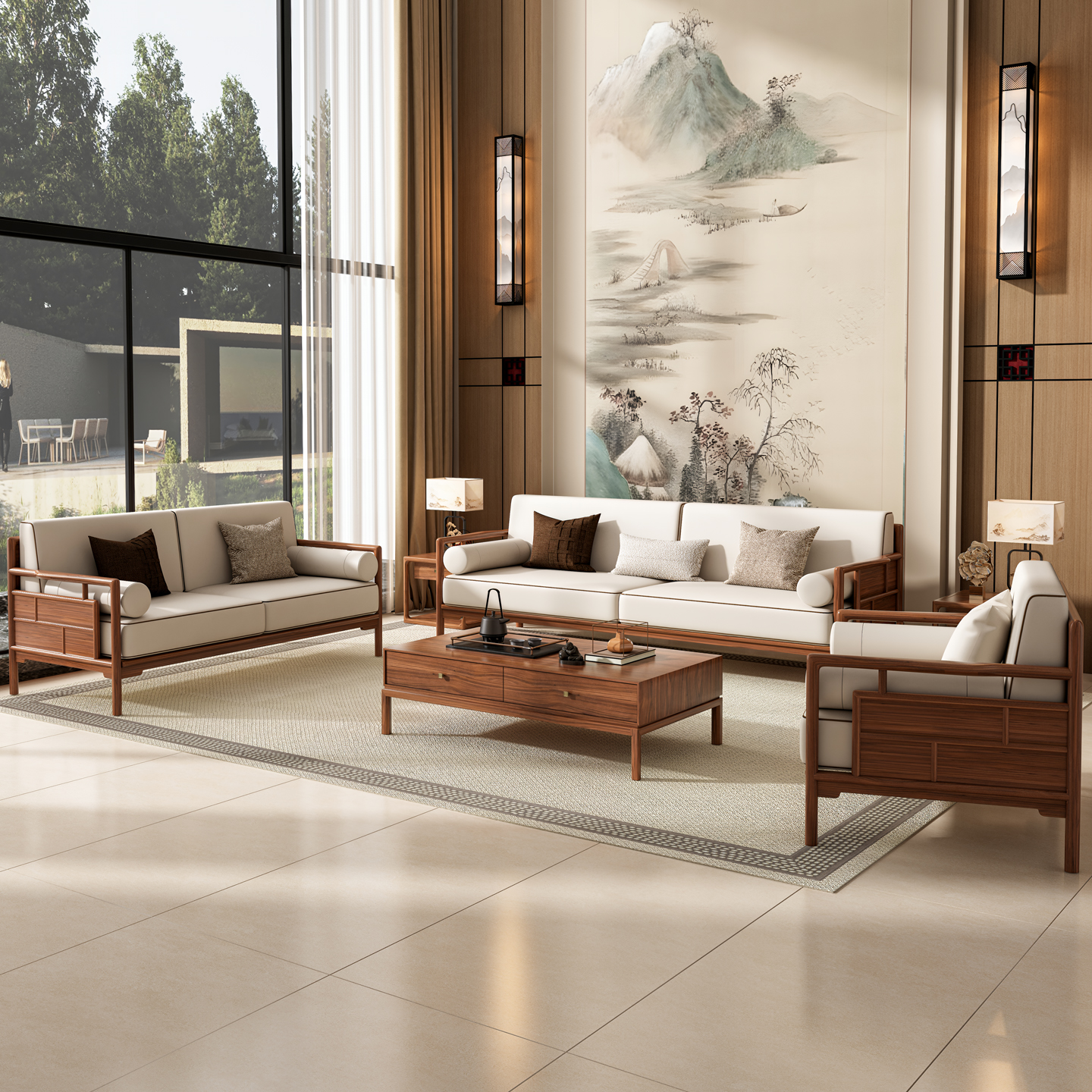 客厅宋式美学沙发别墅新款禅意