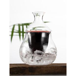 新欧式迷你冰醒酒壶冰酒威士忌冰酒分隔器西餐厅红酒一人壶