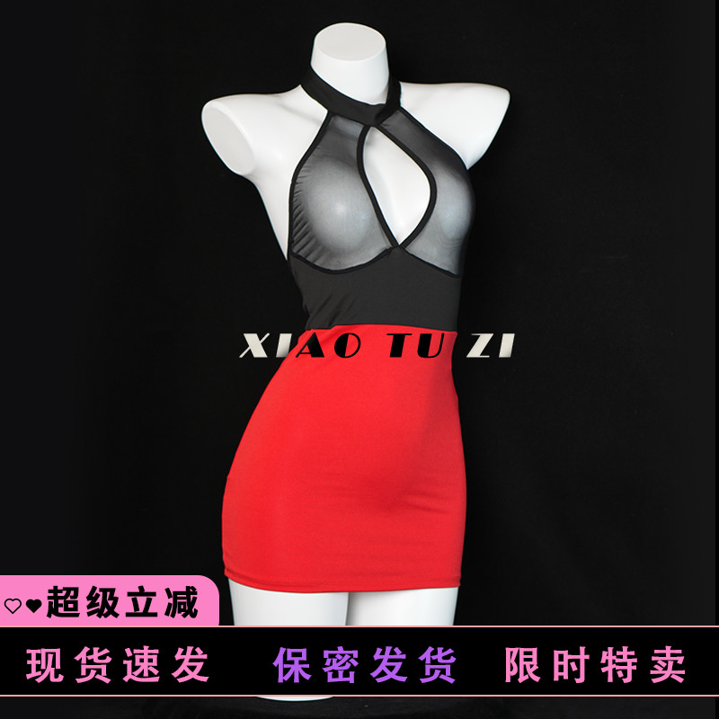 小兔子红色q趣内衣职业装性感