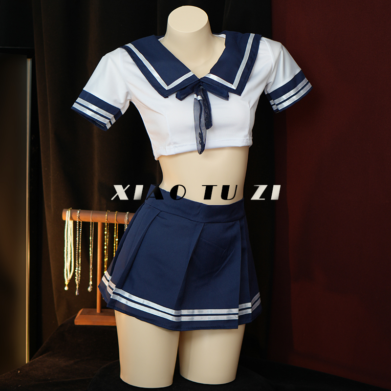 小兔子~性感纯欲qqny内衣诱惑睡衣学生制服百褶裙水手服纯欲套装