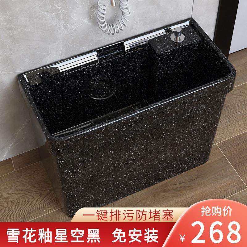 阳台拖把池黑色复古卫生间陶瓷拖布池落地式家用大号长方形墩布池,家装主材,拖把池,淘宝优惠券,粉丝福利购,淘宝优惠卷