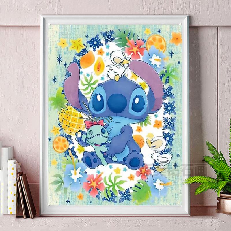 满钻5D卡通动漫钻石画史迪仔钻石绣diy手工点贴钻十字绣现代客厅