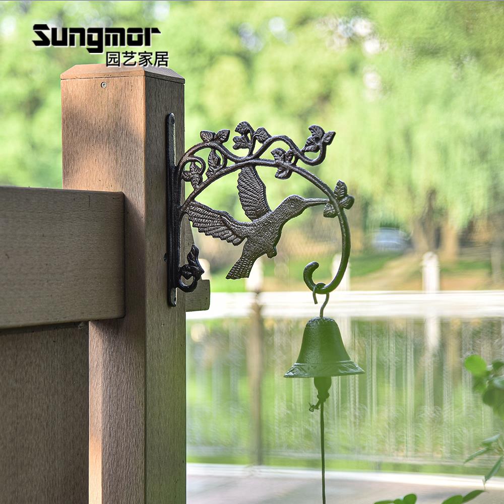 Sungmor欧式壁挂蜂鸟挂钩花园客厅复古吊篮钩咖啡店铁艺杂物钩