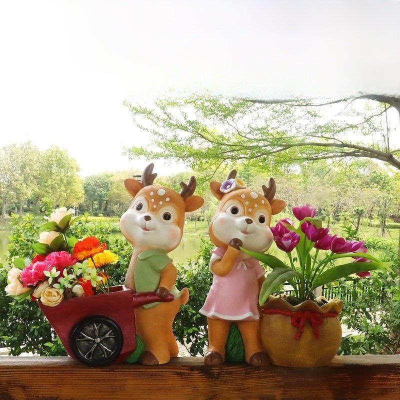 创意小鹿花盆网红多肉户外庭院阳台幼儿园布置装饰品卡通动物摆件,家居饰品,户外/庭院摆件,淘宝优惠券,粉丝福利购,淘宝优惠卷