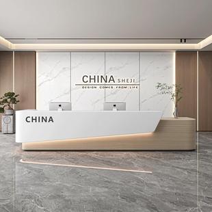 简约公司接待台酒店大厅服务前台办公室培训机构售楼部吧台收银台