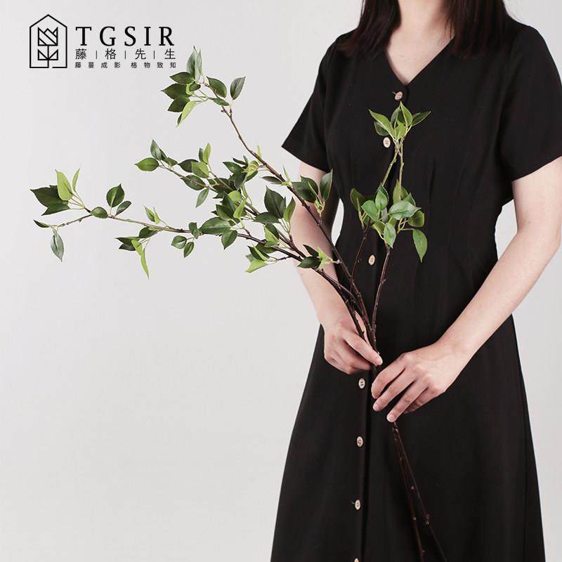 北欧仿真绿植春树枝带叶客厅电视柜桌面花瓶插花清新高枝假花摆设,家居饰品,仿真花/假花,淘宝优惠券,粉丝福利购,淘宝优惠卷