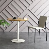 现代实木餐桌色小圆桌商用休闲洽谈圆形奶茶咖啡桌