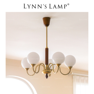 客厅灯卧室卧南洋风实木复古灯 中古魔豆大灯 nn立意 法式