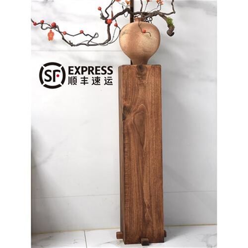 侘寂风实木墩底座柱子冯哲元瓶客厅玄关木雕造景