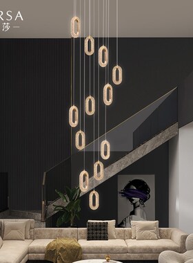 帕莎长吊灯别墅公寓挑客厅间灯复式楼中灯吊灯