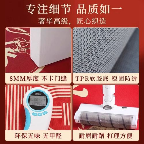 新年地垫级感喜庆红色地毯耐脏防滑门口玄关垫子