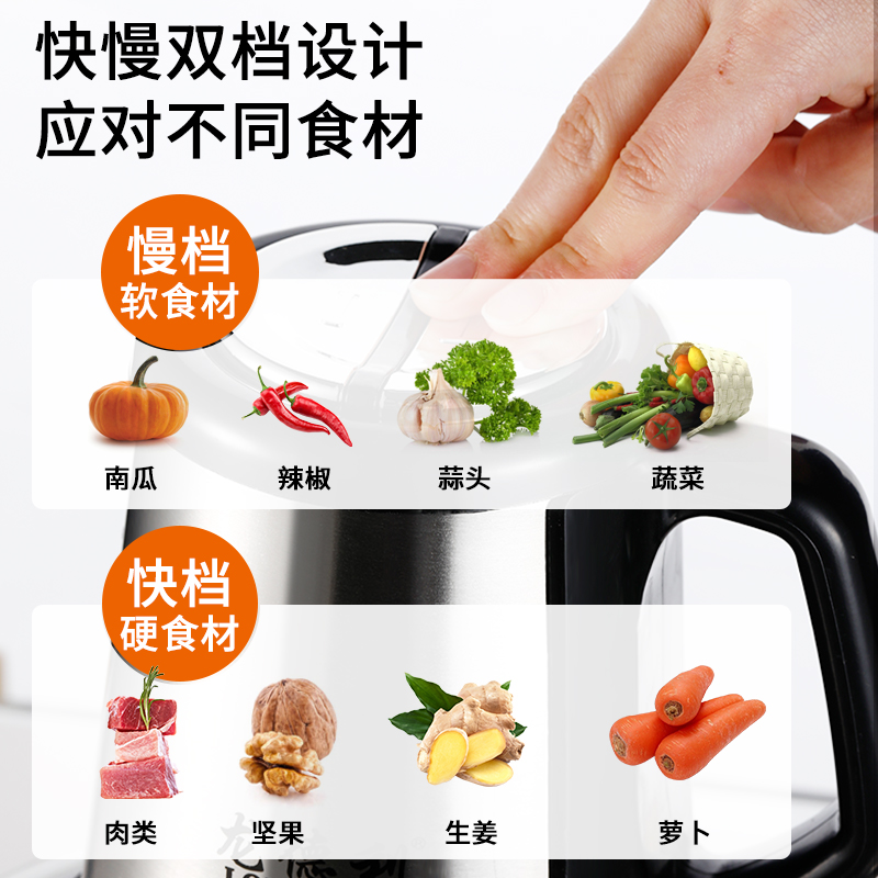 绞肉机商用4L大容量多功能电动家用搅拌不锈钢碎肉馅菜剁辣椒打蒜