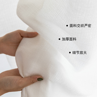 窗帘纱帘透光不透人纱飘窗白纱阳台纱客厅卧室半遮光窗纱白色纱幔