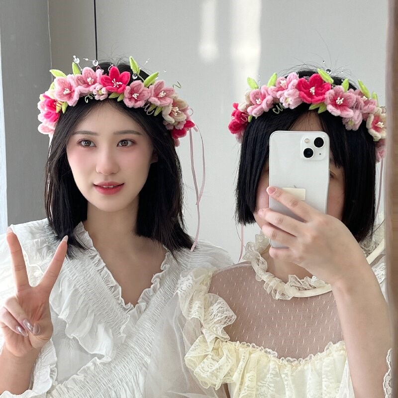 花环头饰扭扭棒花束手工发饰diy材料送闺蜜朋友礼物精美拍照拍照