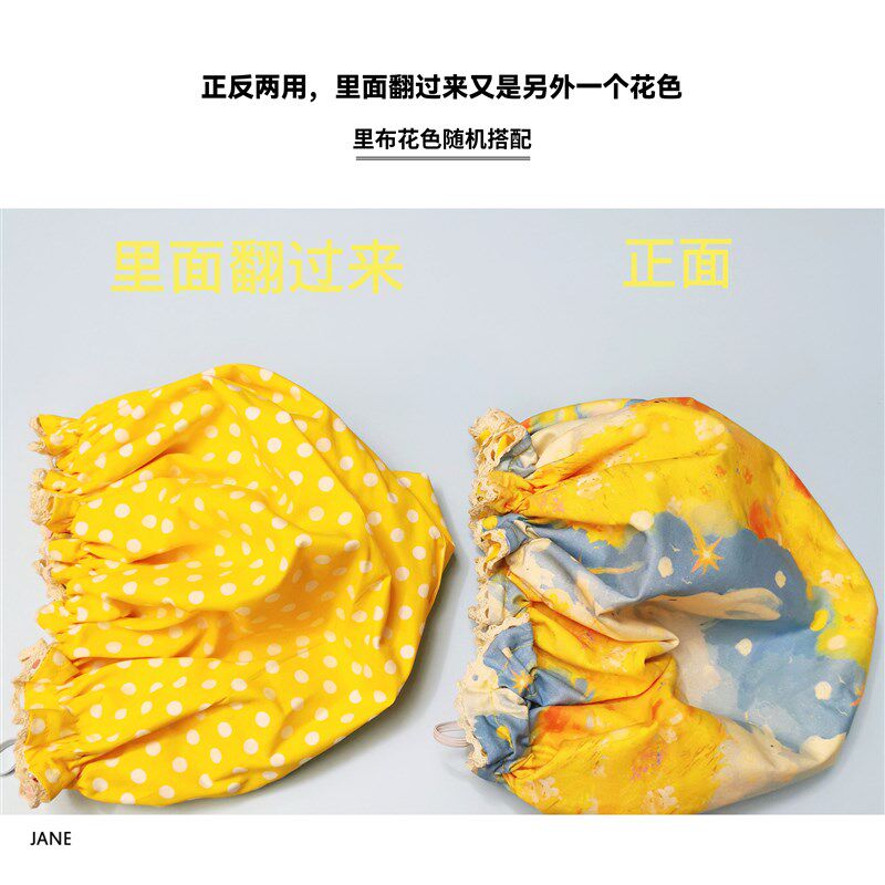 手工布艺双面睡帽厨房帽洗脸帽月子帽家务家居长发睡帽成人女