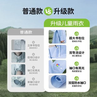 儿童雨衣小学生上学男童女孩幼儿园上学带书包位全身防暴雨