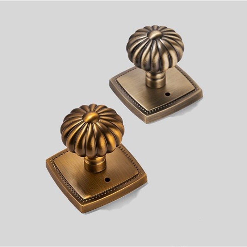 美式实木房门锁复古套装金色轻奢南瓜球形锁室内卧室卫生间静音锁