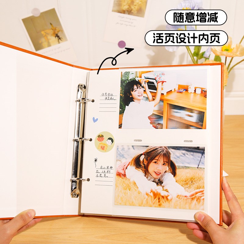 diy可手写相册本皮质插页式家庭56寸照片收纳影集活页相簿大容量