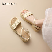 凉拖鞋 达芙妮一字带凉鞋 厚底女鞋 绝美配裙子单鞋 女2026新款 春夏季