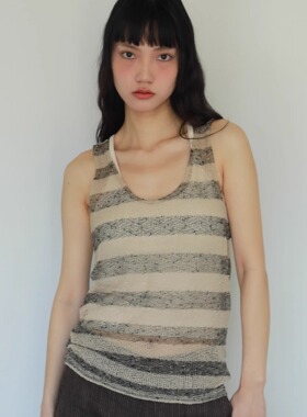 null none 2025春夏 设计感 条纹网面背心 夏季叠穿利器