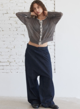 null none 2025春夏 原牛不规则 松弛感 休闲长裤女