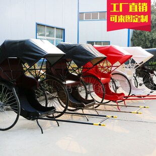 复古人力黄包车可拉载客景区观光摆渡老上海黄包车颜色双人婚庆