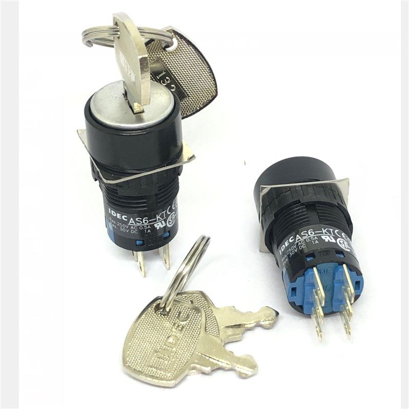 AS6-KT埃斯顿示教器6脚三档自锁钥匙开关-KTC ESTUN