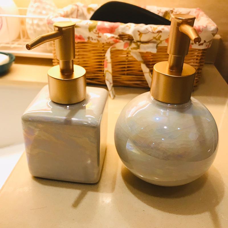 轻奢洗手液瓶子高颜值陶瓷空瓶乳液瓶高档化妆品分装瓶按压瓶子